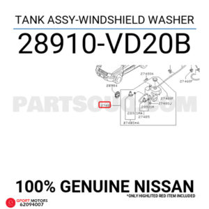 Depósito Limpia Parabrisas Nissan Patrol 1997 - 2015