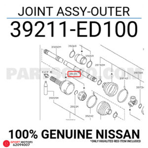 Junta Homocinética Nissan Note 2001 - 2009