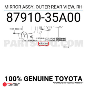 Retrovisor Derecho Toyota Fj Cruiser 2006 - 2014