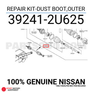 Guardapolvo de Junta Trasera Externa Nissan Rogue 2007 - 2015